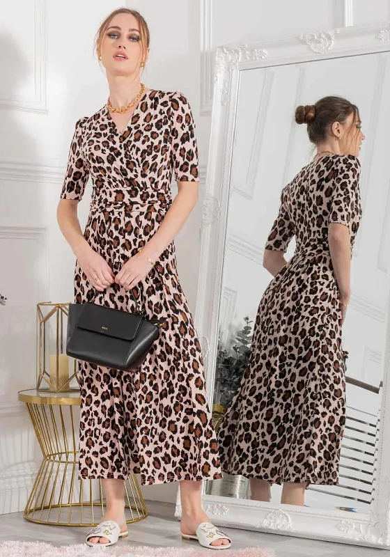 Jolie Moi Josie Animal Print Maxi Dress, Light Pink Multi Stylish Off-Shoulder Maxi Dress Jolie Moi Josie Animal Print Maxi Dress, Light Pink Multi Stylish Off-Shoulder Maxi Dress