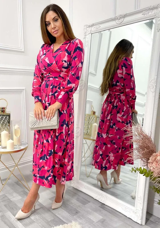 Jolie Moi Vivian Printed Maxi Dress, Abstract Multi Fashionable Chiffon Tiered Maxi Dress