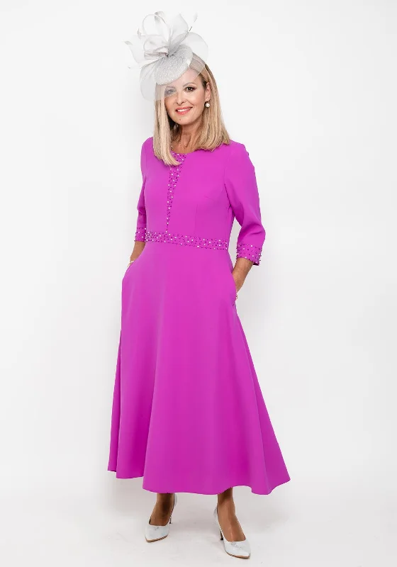 Lizabella Pearl and Diamante Detail Maxi Dress, Fuchsia Fashionable Halter Neck Maxi Dress Lizabella Pearl and Diamante Detail Maxi Dress, Fuchsia Fashionable Halter Neck Maxi Dress