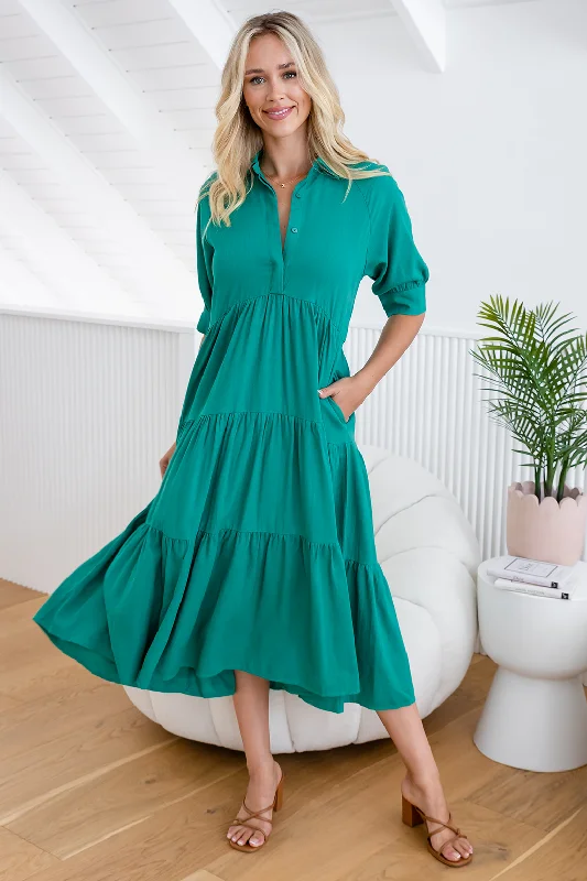 Loren Maxi Dress Green Stylish Boho Chic Maxi Dress