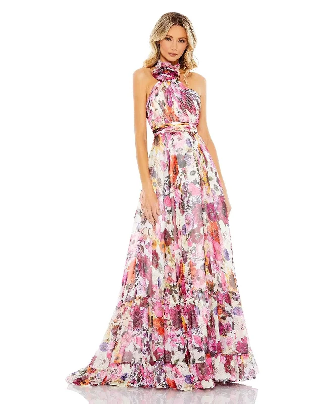 Mac Duggal 68108 Halter Long Maxi Dress Comfortable Plunging Neckline Maxi Dress