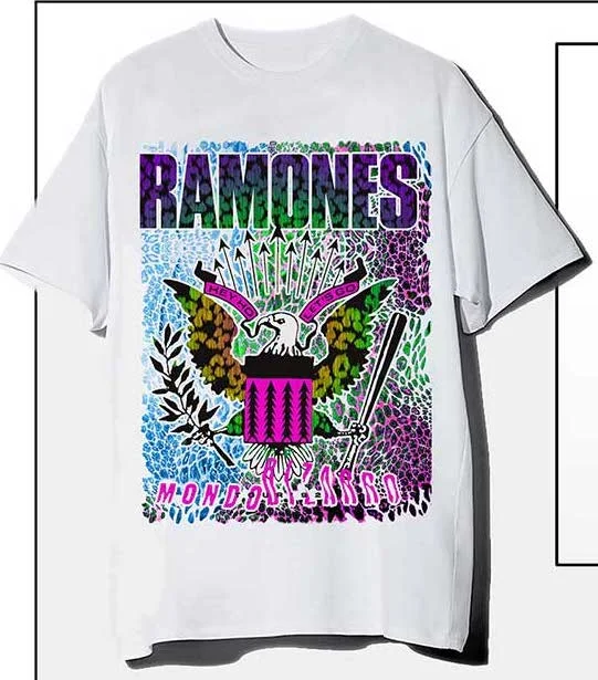 Ramones | Official Band T-Shirt | Animal Skin Cotton Fabric Linen Fabric Terry Fabric