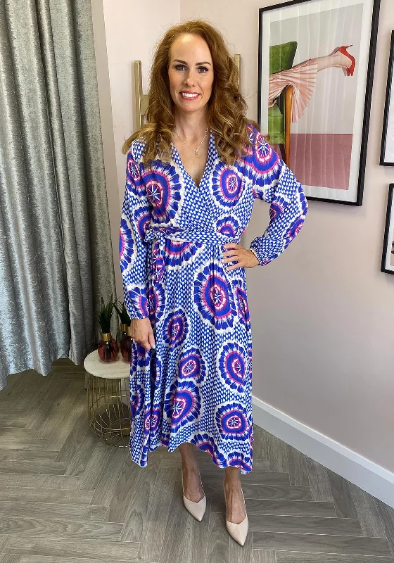 Seventy1 One Size Two Way Printed Maxi Dress, Blue Multi Elegant Tiered Maxi Dress