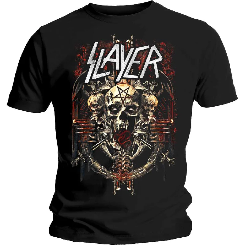 Slayer | Official Band T-Shirt | Demonic Admat Polka Dot Checkered Tartan