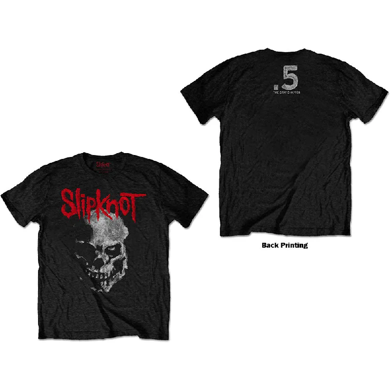 Slipknot | Official Band T-Shirt | Gray Chapter Skull (Back Print) Houndstooth Herringbone Solid