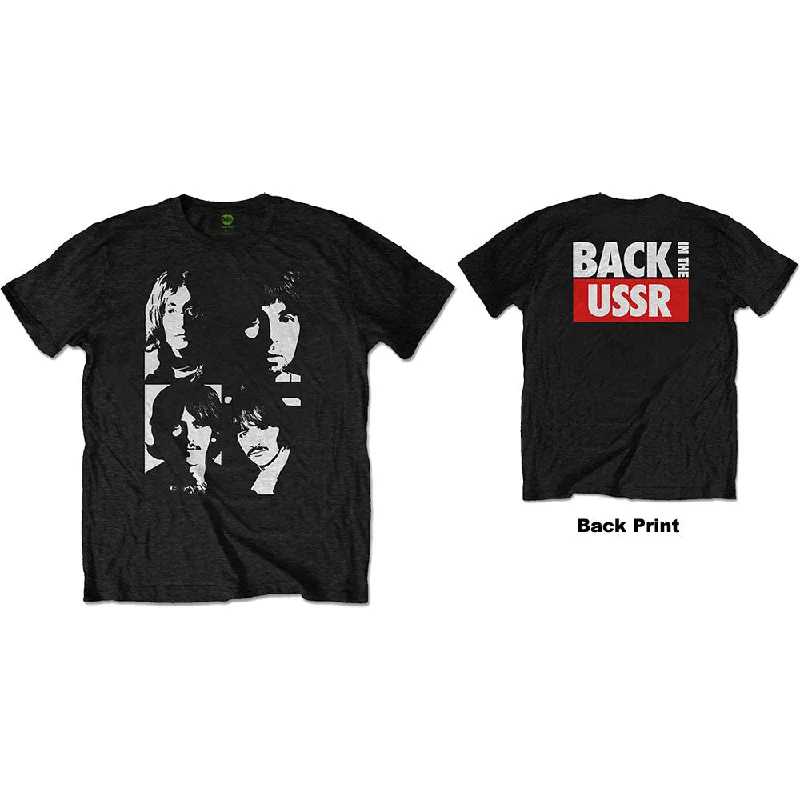 The Beatles | Official Band T-Shirt | Back in the USSR (Back Print) Fleece Fabric Down Fabric Feather Fabric