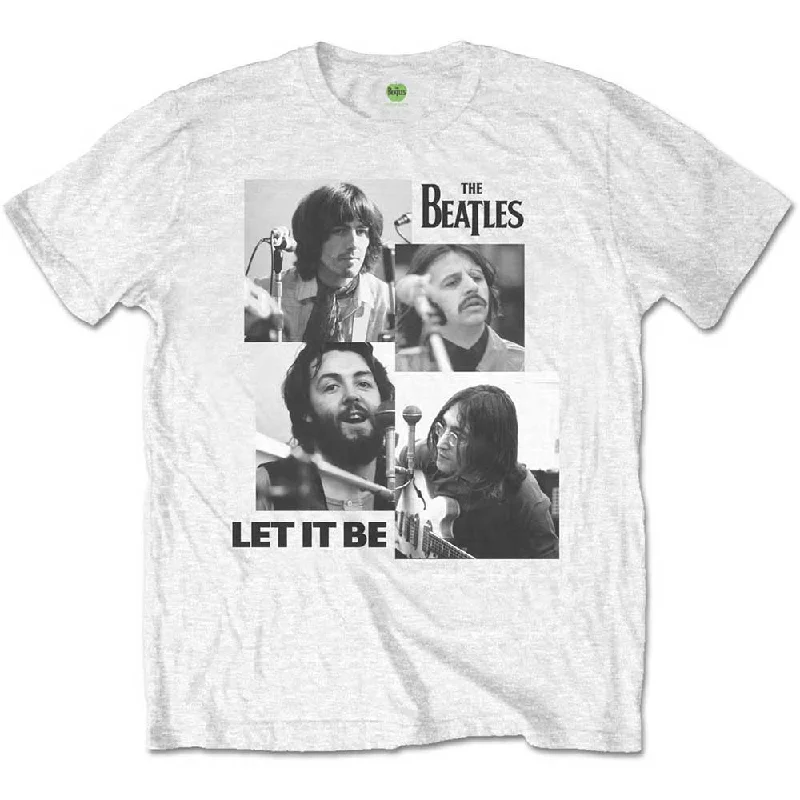 The Beatles | Official Band T-Shirt | Let it Be Notch Collar Peter Pan Collar Cowl Neck