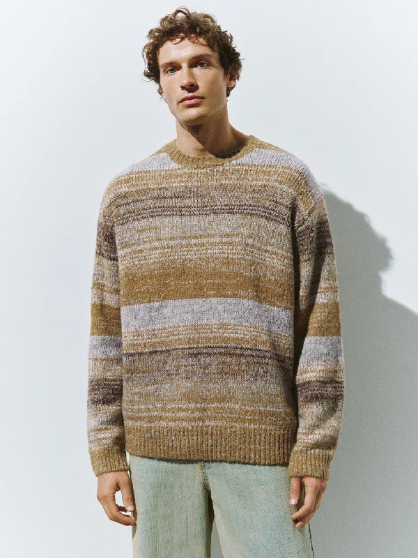 Crew Neck Oversized Knitted T-Shirt Layered Multi-layer Single Layer