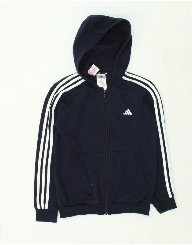 ADIDAS Boys Graphic Zip Hoodie Sweater 11-12 Years Navy Blue Cotton Hoodie with Velcro Closure Adjustable Secure ADIDAS Boys Graphic Zip Hoodie Sweater 11-12 Years Navy Blue Cotton Hoodie with Velcro Closure Adjustable Secure