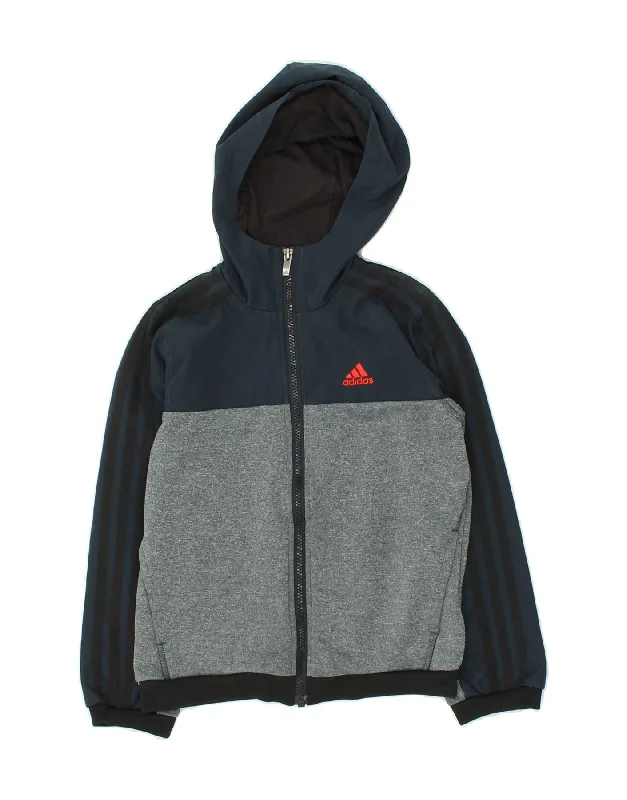 ADIDAS Boys Graphic Zip Hoodie Sweater 7-8 Years Navy Blue Colourblock Hoodie with Hem Lace Feminine Delicate ADIDAS Boys Graphic Zip Hoodie Sweater 7-8 Years Navy Blue Colourblock Hoodie with Hem Lace Feminine Delicate