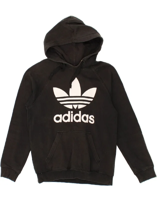 ADIDAS Mens Graphic Hoodie Jumper Small Black Cotton Hoodie with Hood Adjustable Protection ADIDAS Mens Graphic Hoodie Jumper Small Black Cotton Hoodie with Hood Adjustable Protection