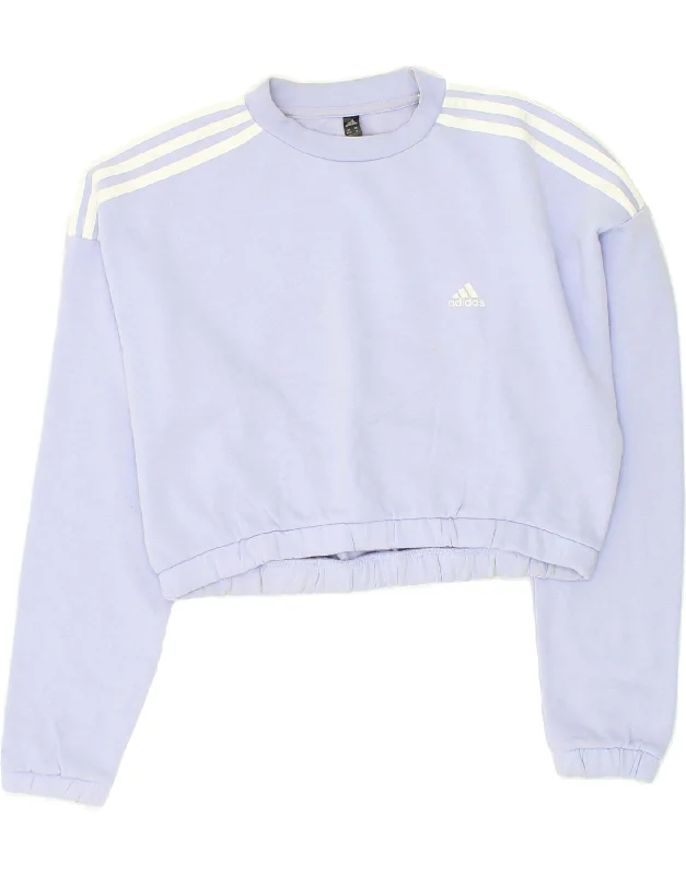 ADIDAS Womens Oversized Crop Sweatshirt Jumper UK 12/14 Medium Purple Hoodie with Metallic Shiny Futuristic ADIDAS Womens Oversized Crop Sweatshirt Jumper UK 12/14 Medium Purple Hoodie with Metallic Shiny Futuristic
