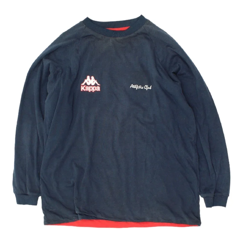 Athletic Club Bilbao Kappa Mens Navy Red Reversible Sweatshirt | Vintage 90s VTG Hoodie with Raglan Sleeves Sporty Comfortable Athletic Club Bilbao Kappa Mens Navy Red Reversible Sweatshirt | Vintage 90s VTG Hoodie with Raglan Sleeves Sporty Comfortable