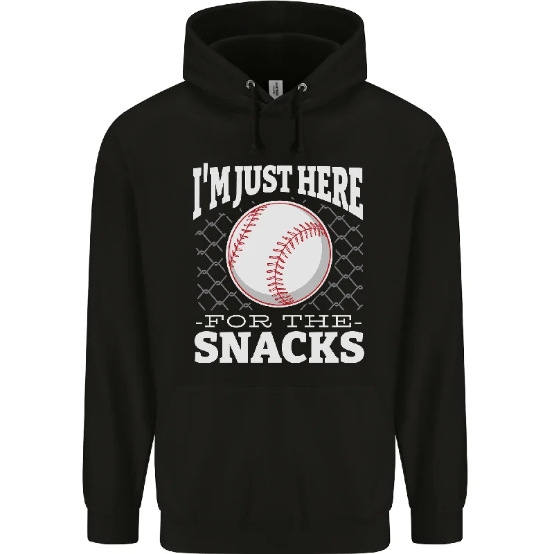 Baseball Im Just Here for the Snacks Mens 80% Cotton Hoodie Hoodie with Frayed Bohemian Relaxed Baseball Im Just Here for the Snacks Mens 80% Cotton Hoodie Hoodie with Frayed Bohemian Relaxed