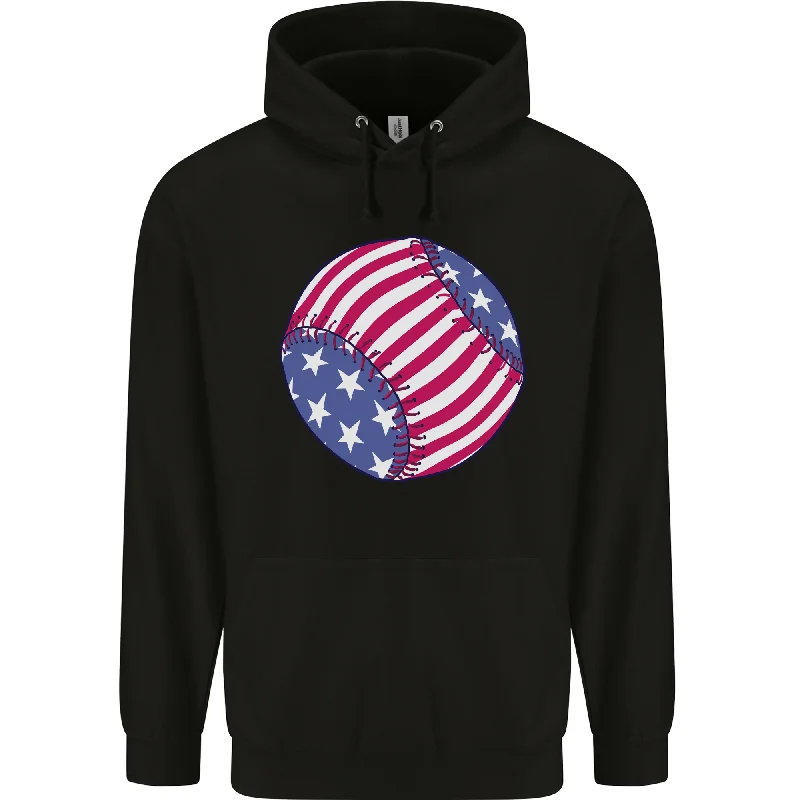Baseball USA Stars and Stripes American Flag Mens 80% Cotton Hoodie Hoodie with Half-Zip Sporty Casual Baseball USA Stars and Stripes American Flag Mens 80% Cotton Hoodie Hoodie with Half-Zip Sporty Casual