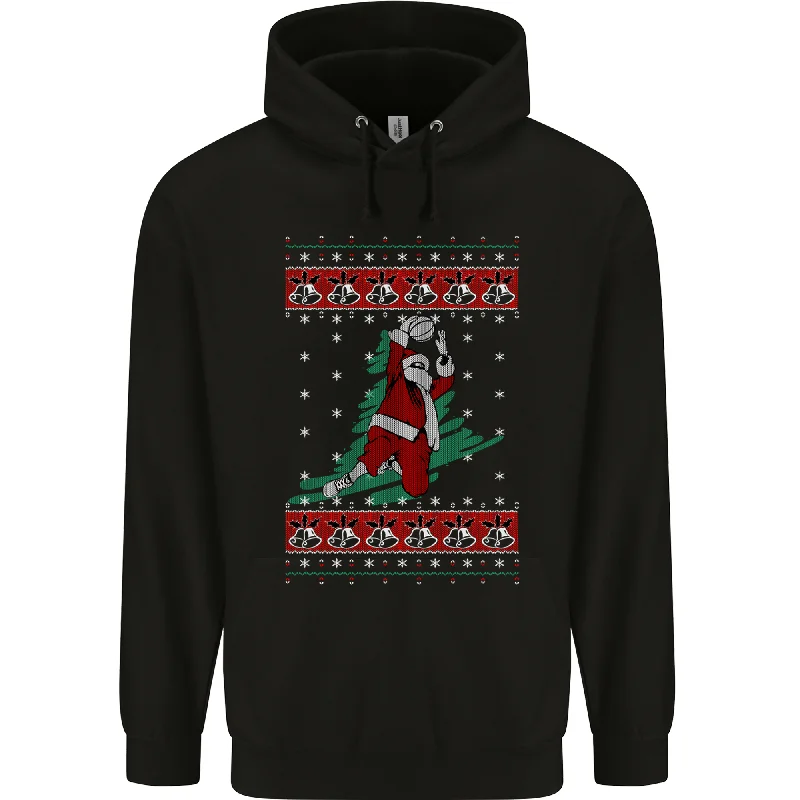 Basketball Santa Player Christmas Funny Mens 80% Cotton Hoodie Hoodie with Mock Neck Collared Structured Basketball Santa Player Christmas Funny Mens 80% Cotton Hoodie Hoodie with Mock Neck Collared Structured