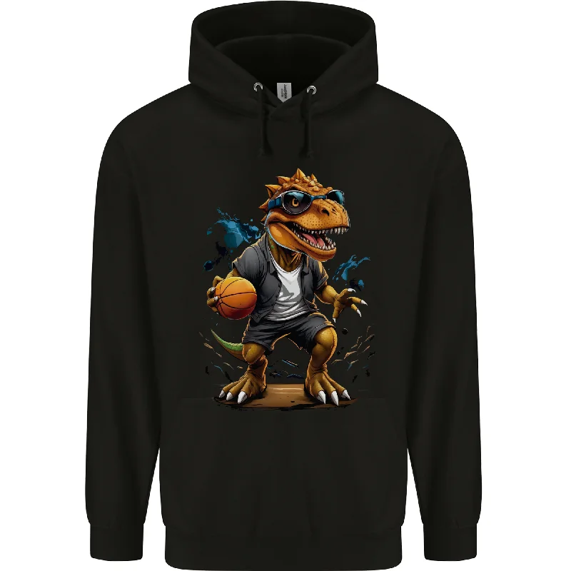 Basketball T-Rex Dinosaur Mens 80% Cotton Hoodie Hoodie with Typography Text Message Basketball T-Rex Dinosaur Mens 80% Cotton Hoodie Hoodie with Typography Text Message