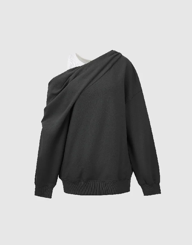 Drop Shoulder Sleeve Crew Neck Loose Sweatshirt Hoodie with Drop Shoulder Relaxed Streetwear Drop Shoulder Sleeve Crew Neck Loose Sweatshirt Hoodie with Drop Shoulder Relaxed Streetwear