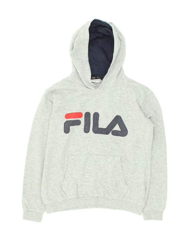 FILA Boys Graphic Hoodie Jumper 11-12 Years Grey Cotton Hoodie Crop Top Short Trendy FILA Boys Graphic Hoodie Jumper 11-12 Years Grey Cotton Hoodie Crop Top Short Trendy