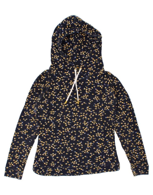 JOULES Womens Hoodie Jumper UK 8 Small Navy Blue Floral Cotton Hoodie with Zipper Versatile Modern JOULES Womens Hoodie Jumper UK 8 Small Navy Blue Floral Cotton Hoodie with Zipper Versatile Modern