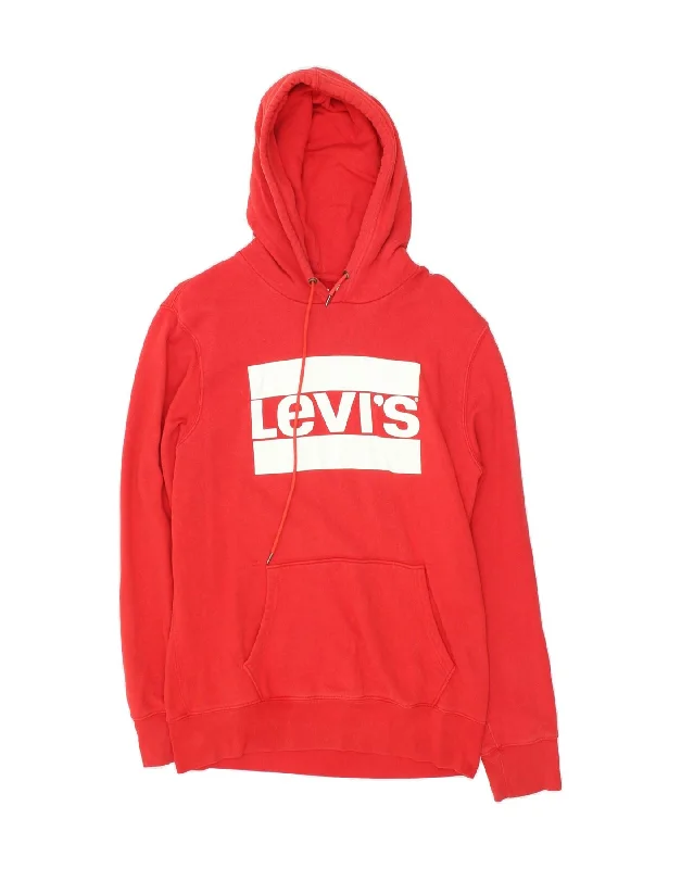 LEVI'S Mens Graphic Hoodie Jumper Medium Red Cotton Hoodie with Earth Tones Natural Calm LEVI'S Mens Graphic Hoodie Jumper Medium Red Cotton Hoodie with Earth Tones Natural Calm