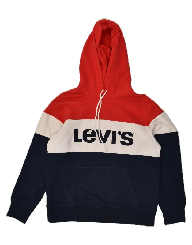 LEVI'S Womens Graphic Hoodie Jumper UK 10 Small Multicoloured Colourblock Hoodie with Belted Waist Structured Tailored LEVI'S Womens Graphic Hoodie Jumper UK 10 Small Multicoloured Colourblock Hoodie with Belted Waist Structured Tailored