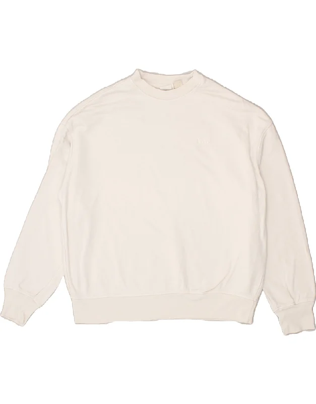 LEVI'S Womens Oversized Sweatshirt Jumper UK 6 XS White Cotton Hoodie with Magnetic Closure Innovative Modern LEVI'S Womens Oversized Sweatshirt Jumper UK 6 XS White Cotton Hoodie with Magnetic Closure Innovative Modern