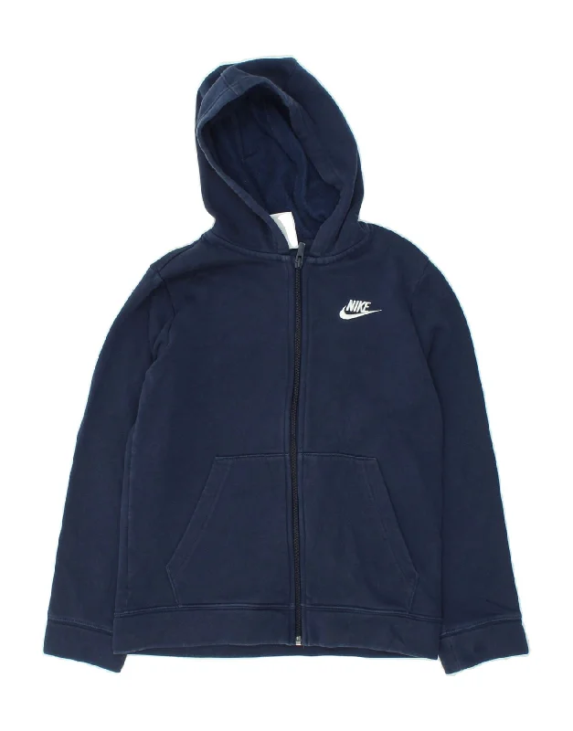 NIKE Boys Graphic Zip Hoodie Sweater 10-11 Years Medium Navy Blue Cotton Hoodie with V-Neck Classic Versatile NIKE Boys Graphic Zip Hoodie Sweater 10-11 Years Medium Navy Blue Cotton Hoodie with V-Neck Classic Versatile