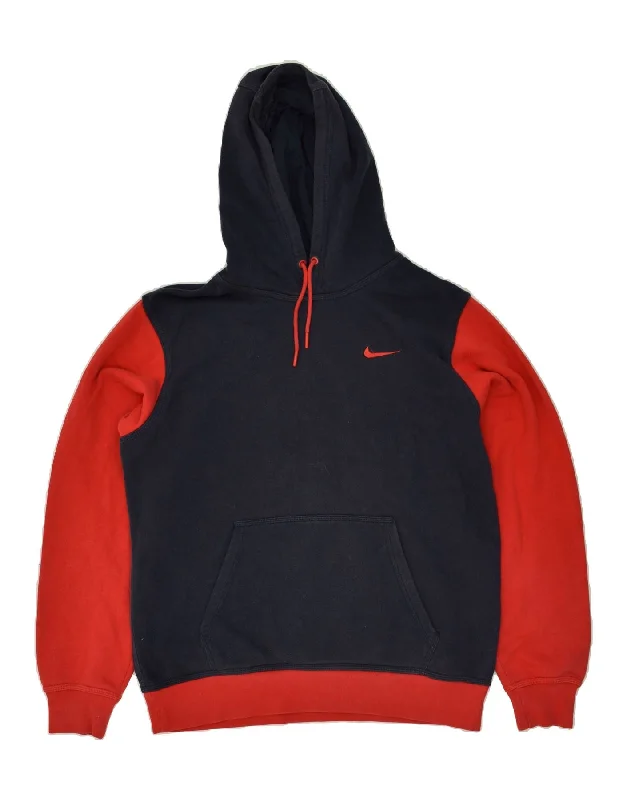 NIKE Mens Hoodie Jumper Medium Navy Blue Colourblock Cotton Hoodie with Lace Feminine Delicate NIKE Mens Hoodie Jumper Medium Navy Blue Colourblock Cotton Hoodie with Lace Feminine Delicate
