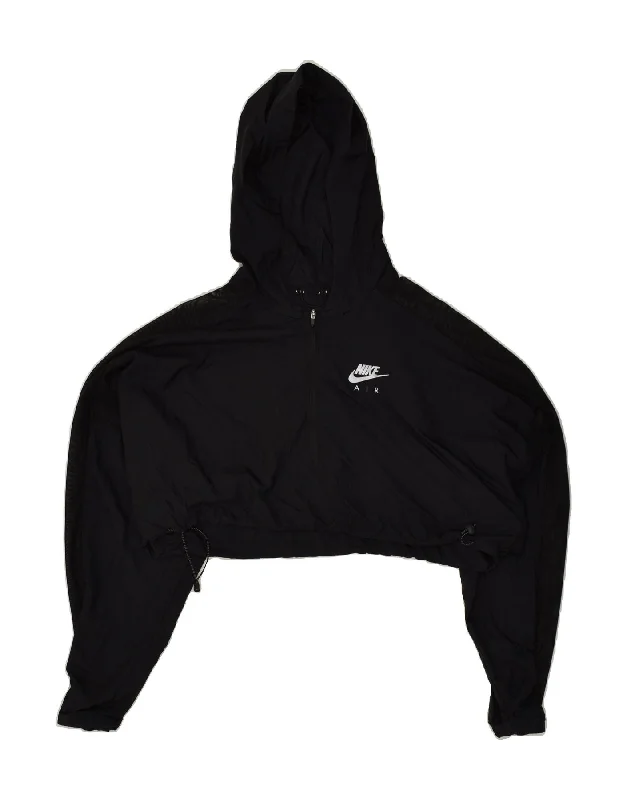 NIKE Womens Graphic Crop Hoodie Jumper UK 10 Small Black Nylon Hoodie with Magnetic Closure Innovative Modern NIKE Womens Graphic Crop Hoodie Jumper UK 10 Small Black Nylon Hoodie with Magnetic Closure Innovative Modern