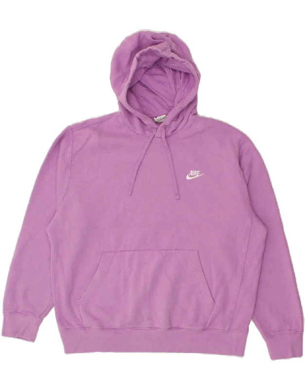 NIKE Womens Oversized Hoodie Jumper UK 16 Large Purple Cotton Hoodie with Strings Custom Fit Adjustable NIKE Womens Oversized Hoodie Jumper UK 16 Large Purple Cotton Hoodie with Strings Custom Fit Adjustable