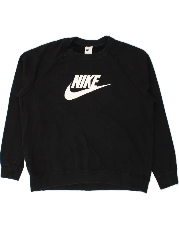 NIKE Womens Tall Oversized Graphic Sweatshirt Jumper UK 18 XL Black Cotton Hoodie with Lining Warm Insulated NIKE Womens Tall Oversized Graphic Sweatshirt Jumper UK 18 XL Black Cotton Hoodie with Lining Warm Insulated