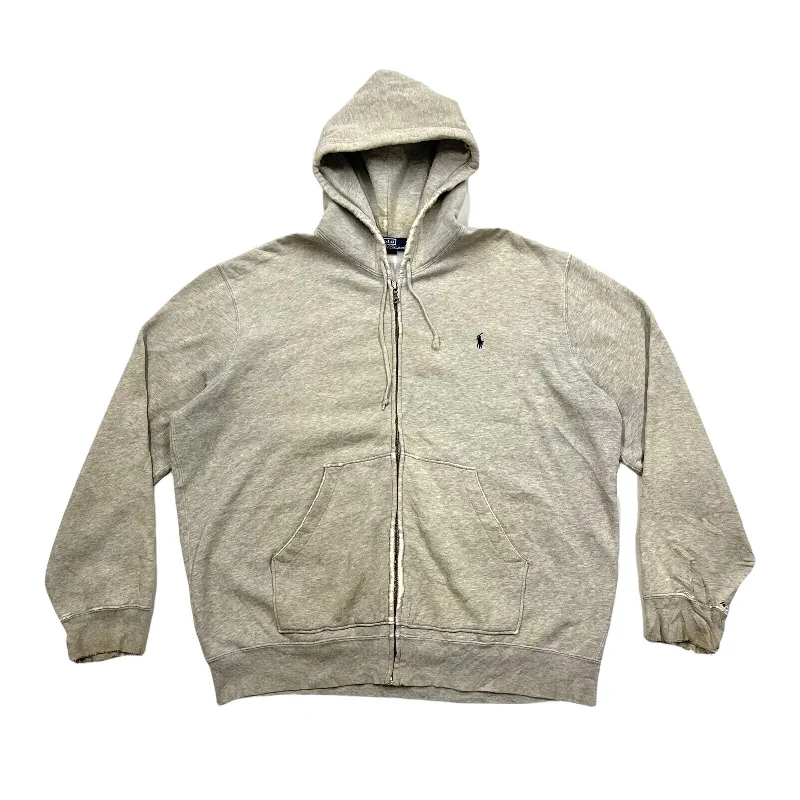 Polo By Ralph Lauren Full Zip Hoodie | Vintage 90s Designer Hoody Grey XL VTG Hoodie with Hem Patch Decorative Personalized Polo By Ralph Lauren Full Zip Hoodie | Vintage 90s Designer Hoody Grey XL VTG Hoodie with Hem Patch Decorative Personalized