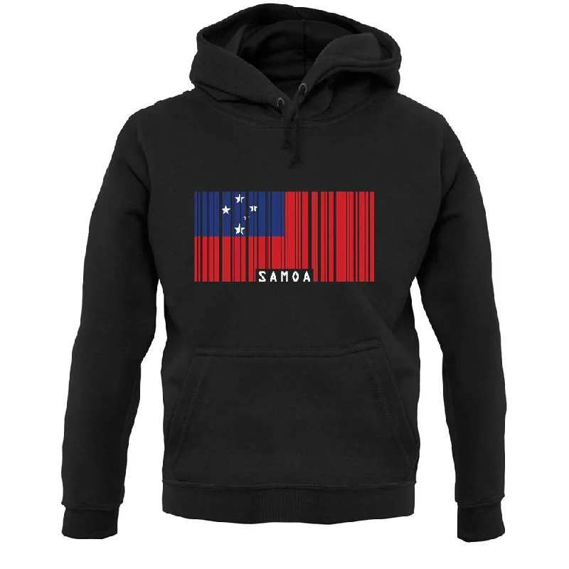 Samoa Barcode Style Flag Unisex Hoodie Hoodie with Elastic Cuffs Stretchable Comfortable Samoa Barcode Style Flag Unisex Hoodie Hoodie with Elastic Cuffs Stretchable Comfortable