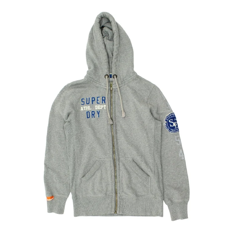 Superdry Athletic Department Mens Grey Full Zip Hoodie | Vintage Designer Hoody Hoodie with Back Slit Movement Comfort Superdry Athletic Department Mens Grey Full Zip Hoodie | Vintage Designer Hoody Hoodie with Back Slit Movement Comfort
