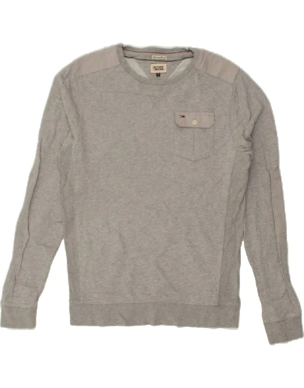 TOMMY HILFIGER Mens Sweatshirt Jumper Medium Grey Cotton Hoodie with Cropped Fit Short Trendy TOMMY HILFIGER Mens Sweatshirt Jumper Medium Grey Cotton Hoodie with Cropped Fit Short Trendy