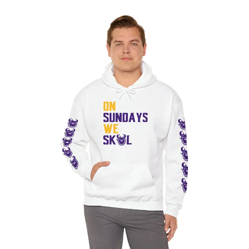 Unisex Heavy Blend™ Hooded Sweatshirt - On Sundays + Game Day Helmet (Sleeves) Hoodie with Raw Hem Edgy Unfinished Unisex Heavy Blend™ Hooded Sweatshirt - On Sundays + Game Day Helmet (Sleeves) Hoodie with Raw Hem Edgy Unfinished