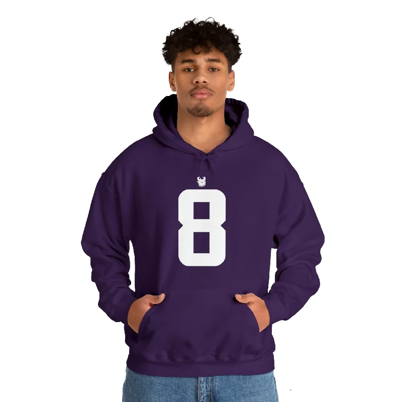 Unisex Heavy Blend™ Hoodie - Jersey #8 Hoodie with Side Slits Relaxed Casual