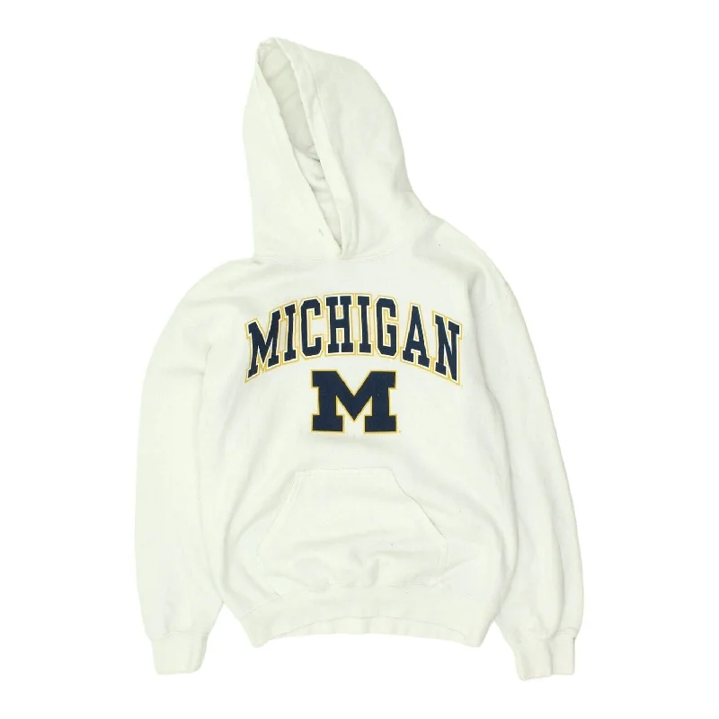 University of Michigan Mens White Fanatics Hoodie | USA Varsity Sportswear Hoody Hoodie with Slim Fit Tailored Modern University of Michigan Mens White Fanatics Hoodie | USA Varsity Sportswear Hoody Hoodie with Slim Fit Tailored Modern