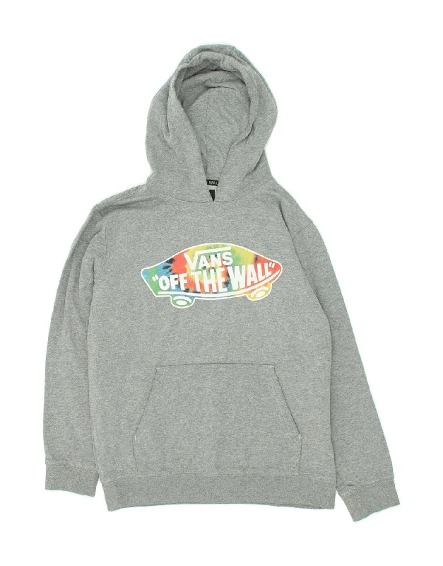 VANS Boys Graphic Hoodie Jumper 12-13 Years Large Grey Cotton Hoodie with Drawcord Adjustable Secure VANS Boys Graphic Hoodie Jumper 12-13 Years Large Grey Cotton Hoodie with Drawcord Adjustable Secure