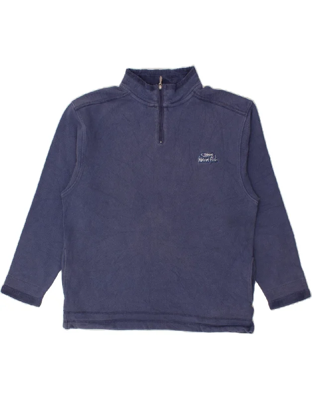 WEIRD FISH Mens Zip Neck Sweatshirt Jumper Large Navy Blue Cotton Hoodie with Ribbed Hem Stretchable Secure WEIRD FISH Mens Zip Neck Sweatshirt Jumper Large Navy Blue Cotton Hoodie with Ribbed Hem Stretchable Secure