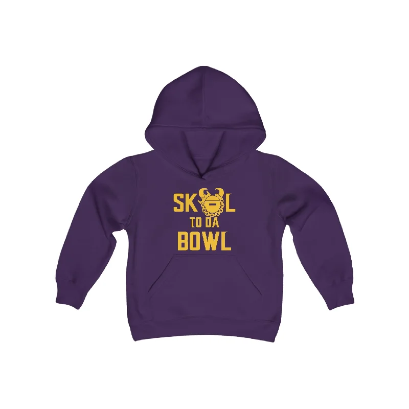 Youth Heavy Blend Hoodie - to da BOWL Hoodie with Hem Patch Decorative Personalized