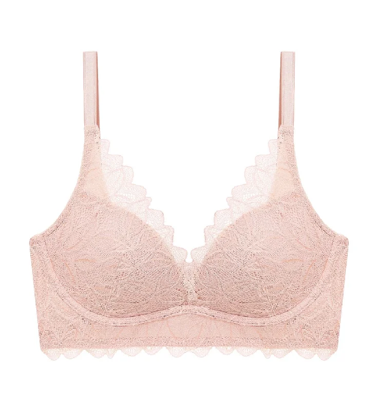 Aqua Organic Non-Wired Push Up Bra Elegant Lace Bralette