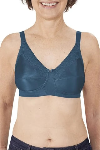 Nancy Non-wired Bra Dark Teal - #44882 Lace-Trimmed Bra