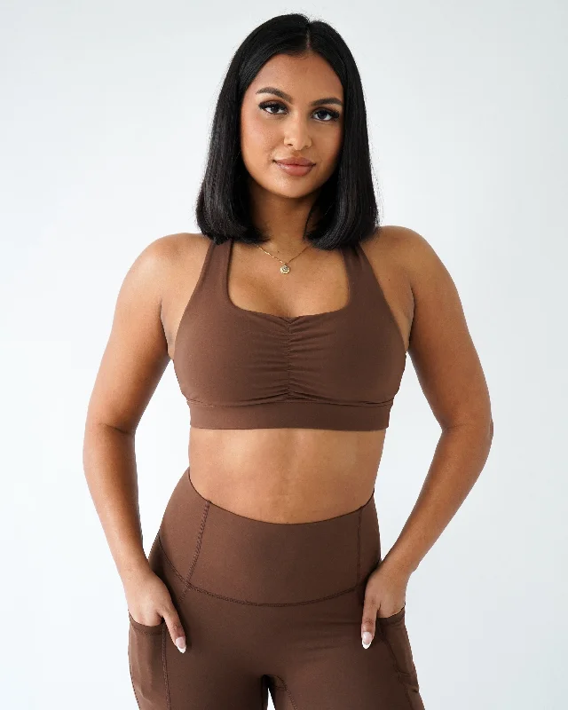Performance Scrunch Bra - Clay Breathable Comfort Bra