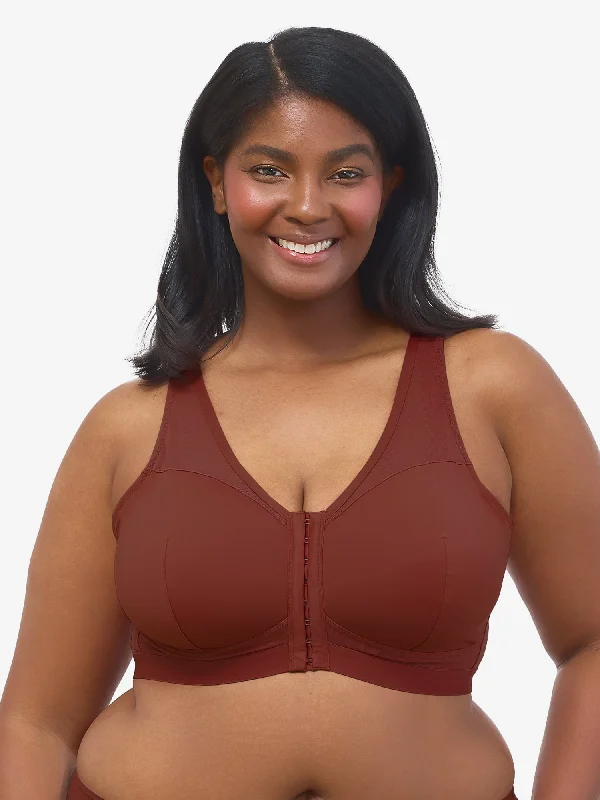 The Harper - Wirefree Mesh Front-Closure Bra Soft Padded Bralette