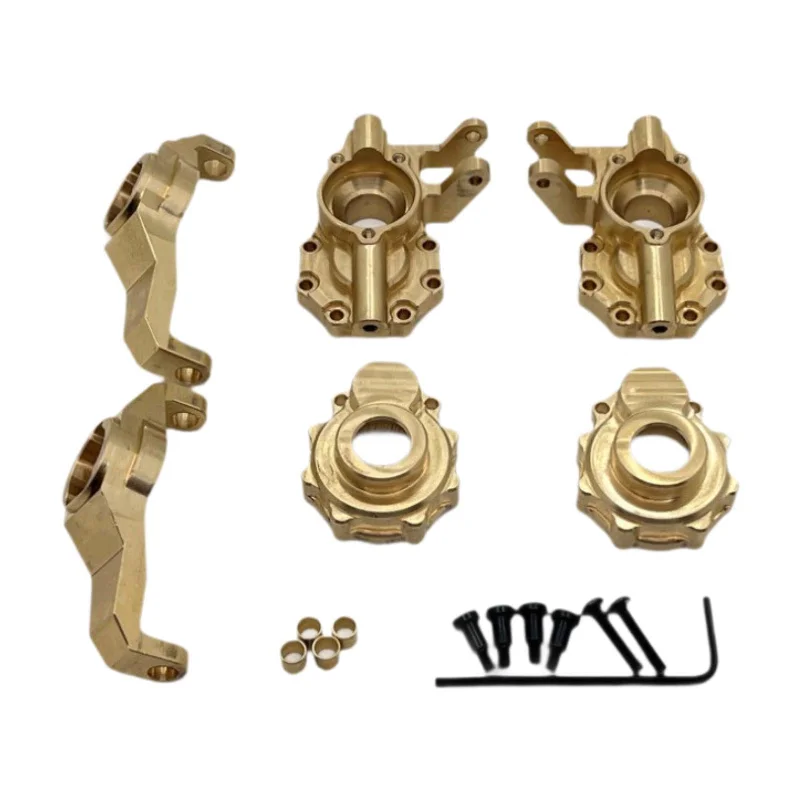 1:10 RC Steering Knuckle Kit Brass with Hub Carrier for R1003 R1001 DIY Accs Light Seamless Bra