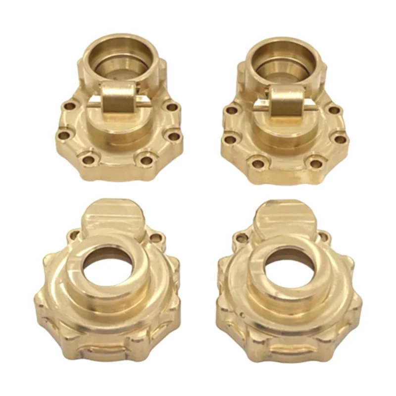 4Pcs 1/10 RC Brass Portal Cover Counter Weight Set for Wltoys 104020 Crawler Soft Stretch Bra