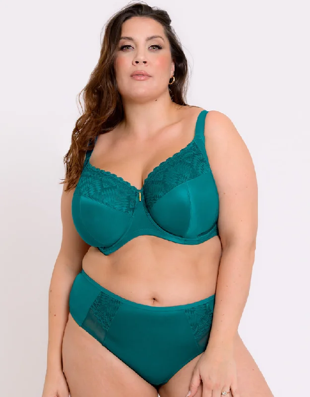 Adella Athena Full Cup Side Support Bra Teal Chic Lace Bra