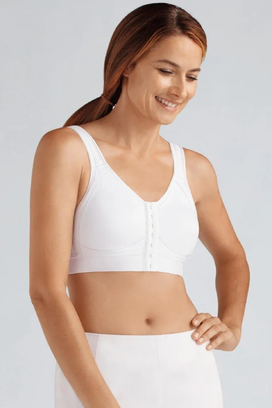 Amoena Ester Front Fastening Sports Bra  - White Cozy Wire-Free Bra